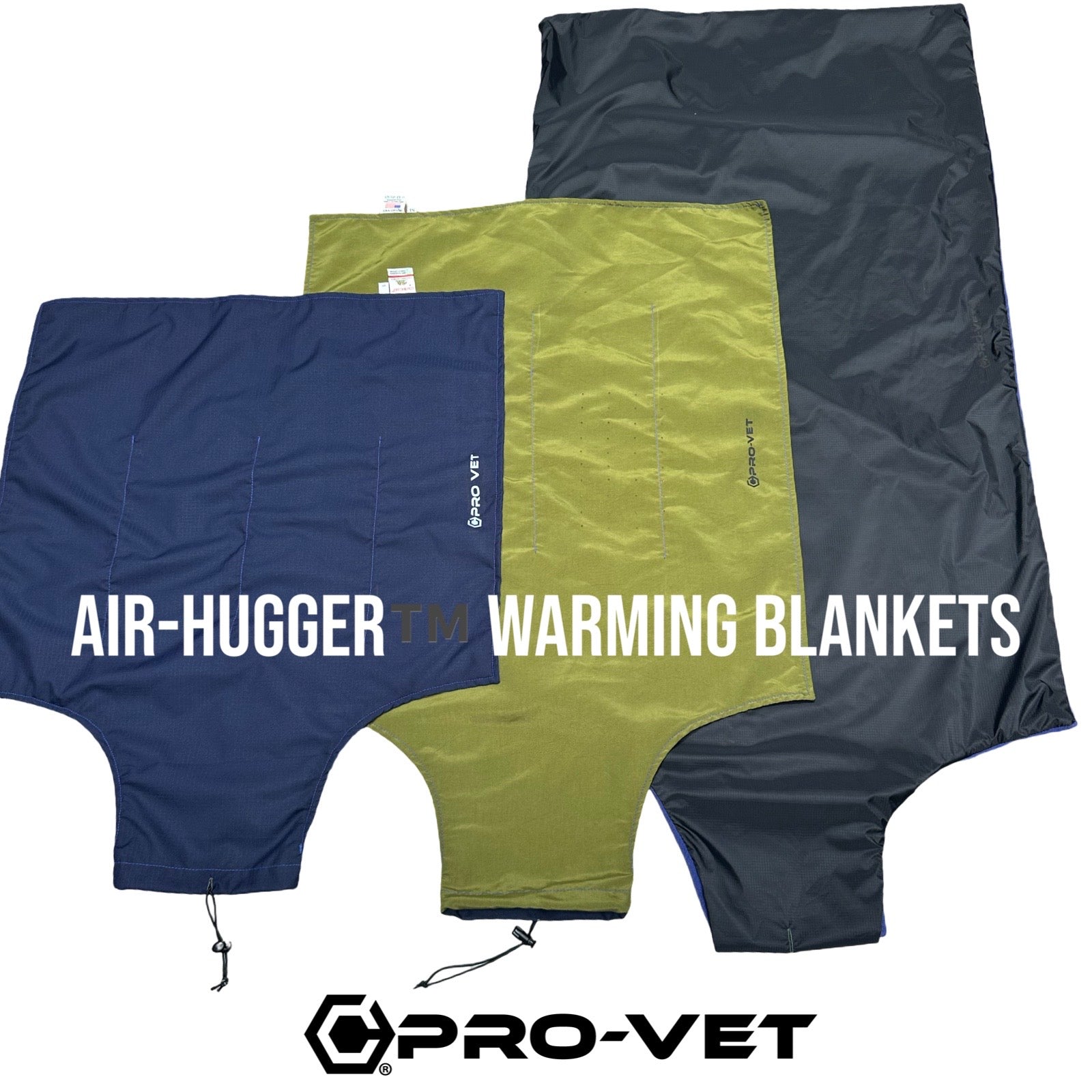 Reusable veterinary warming blanket system designed to retain heat better than standard polyester blankets. Fits Bair Hugger, BedJet, and more. 3-Pack (S/M/L) $730 value → $599.