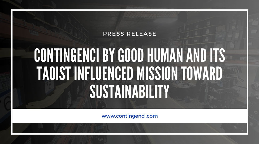 Contingenci by Good Human: Taoist-inspired sustainability. Repurposing garments for eco-friendly products. Inclusive, balanced, and equal. Carbon-neutral circular manufacturing in San Jose, CA. Advocates sustainability