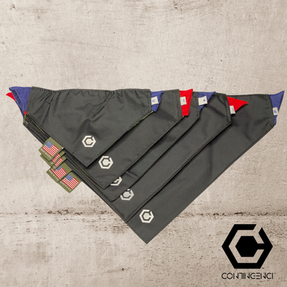 Water resistant eco-friendly dog bandana made from recycled outdoor fabrics   